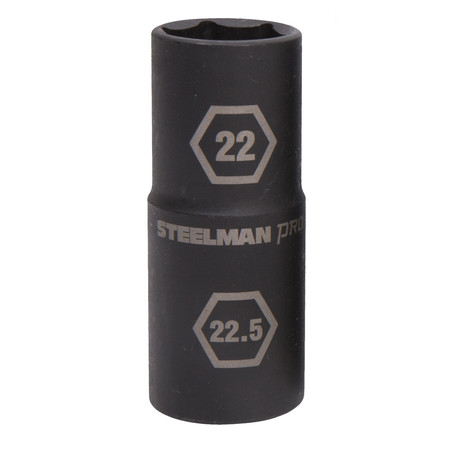 STEELMAN 1/2" Drive 6-Point Thin Wall 22mm x 22.5mm Impact Flip Socket 60231